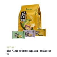BÁNH PÍA SẦU RIÊNG MINI 3 VỊ (480 G - 12 BÁNH X 40G) CAM KẾT DATE MỚI