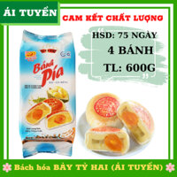 Bánh pía tân huê viên 5 sao đậu xanh sầu riêng trứng muối gói 600g, 540g, đặc sản sóc trăng