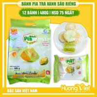 Bánh pía TRÀ XANH SẦU RIÊNG chay Tân Huê Viên, bánh pía Sóc Trăng 480g, không trứng  [TÚI 12 BÁNH]