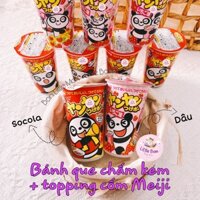 Bánh que chấm kem kèm topping cốm Meiji Nhật (48gr) bay air