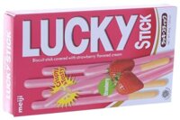 Bánh que Meiji Lucky Stick phủ kem dâu 45g