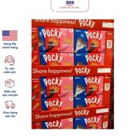 Bánh que mix 3 vị date 5/2025 socola, dâu, cookies Mỹ Glico Pocky 480gr  - EDS Hàng Mỹ