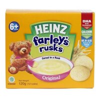 Bánh quy ăn dặm Heinz Farley's Rusks vị tự nhiên hộp 120g (từ 6 tháng)