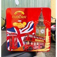 Bánh quy bơ cao cấp hiệu EUDORA – hộp thiếc hoa Sen 496g
