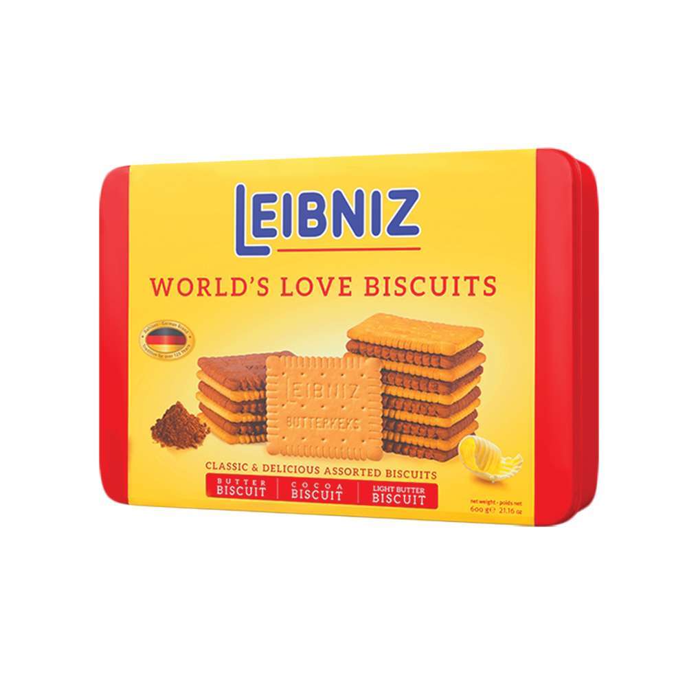 Bánh quy bơ hỗn hợp hiệu Leibniz – hộp thiếc 600g