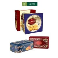 Bánh Quy Bơ Majestic Hộp Thiếc 382g (Xanh/Đỏ)