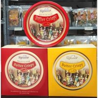 Bánh quy bơ Topsavor hộp thiếc bữa tiệc hoàng gia 328gr bánh Tết 2025 thơm ngon tròn vị