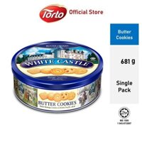 Bánh quy bơ Torto Malaysia hộp thiếc 681g White Castle Butter Cookies