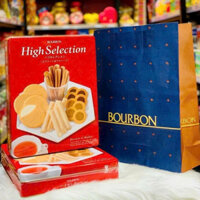 Bánh Quy Bourbon High Selection Nhật Bản Hộp Thiếc Đỏ 376g