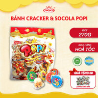 Bánh Quy Cốc PoPi FUCUCO Túi 270g Bánh Cracker Kết Hợp Socola Đen Trắng Hương Vị Thơm Ngon Sử Dụng Tiện Lợi PP27