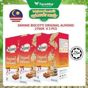 Bánh quy hạnh nhân Skinnie Biscotti Original Almond hộp 270g