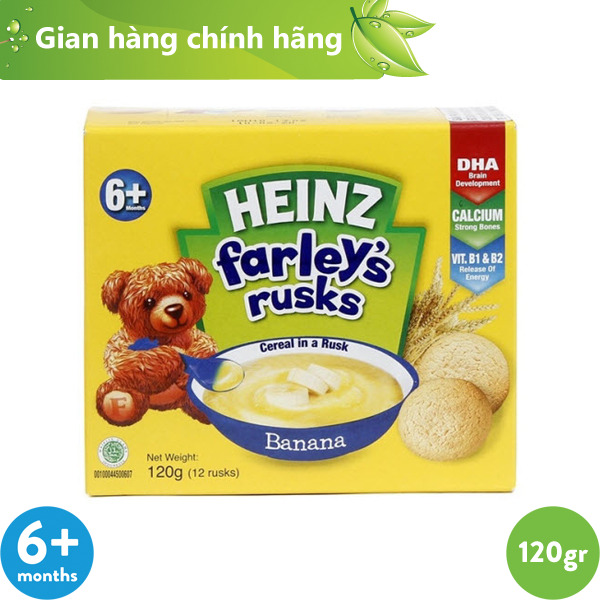 Bánh quy Heinz farley's vị chuối cho trẻ từ 6m ( 120g )