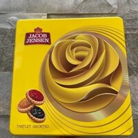 Bánh quy Jacob Jensen Hộp thiếc vuông 360gr 2 loại ( xanh dương và vàng )