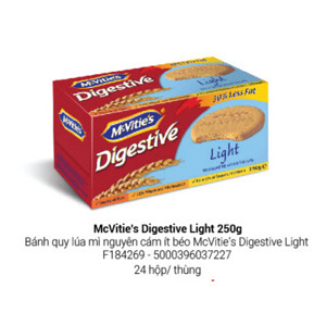 Bánh quy lúa mì nguyên cám ít béo Mc Vitie’s Digestive Light 250g
