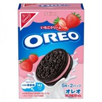Bánh quy nhân kem dâu Oreo hộp 10 cái