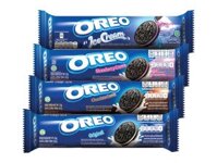 Bánh quy socola Oreo vị kem lạnh, socola, dâu, truyền thống gói 133g