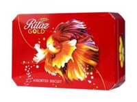 BÁNH QUY THẬP CẨM 90G - Ritaz Gold ( hộp giấy vạt góc mẫu con Cá )
