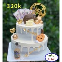 bánh sinh nhật 2 tầng bông lan , bánh mô hình , trưng bày