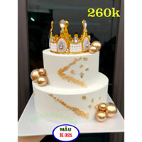 bánh sinh nhật 2 tầng vương miện trắng , bánh mô hình , trưng bày
