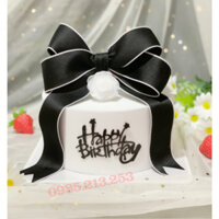 Bánh sinh nhật chụp ảnh cực đẹp, bánh mẫu nơ đen sang trọng