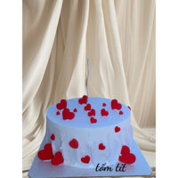 Bánh Sinh nhật giả đạo cụ chụp ảnh toàn tim
