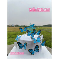 Bánh sinh nhật mô hình - bánh kem giả - cánh bướm 3D xanh