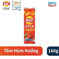 Bánh Snack Khoai Tây Lays Stax Malaysia Hộp 160g vị Tôm Hùm Nướng Ngũ Vị