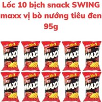 Bánh snack khoai tây SWING maxx vị bò nướng tiêu đen bịch 95g