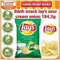 Bánh snack lay's sour cream onion 184,2g nhập khẩu Mỹ