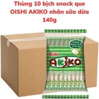 Bánh snack que OISHI AKIKO nhân sữa dừa bịch 140g