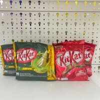 Bánh  sô cô la KitKat nestle vị gói 12 thanh 17g, Bánh xốp KitKat nestle  vị trà xanh gói 8 thanh 12g