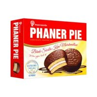Bánh Sôcôla Kem Marshmallow Mềm Mịn Phaner Pie Phạm Nguyên Hộp 336g (12 Gói) – Phaner Pie Chocolate Coated Pie