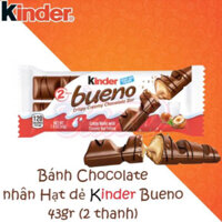 Bánh socola nhân hạt dẻ Kinder Bueno Crispy Creamy Chocolate Bar của Italia trọng lượng 43gr/cai date 04/25
