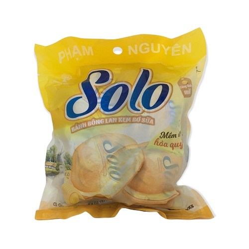 Bánh Solo bông lan kem bơ sữa 196g- Hộp 12 cái