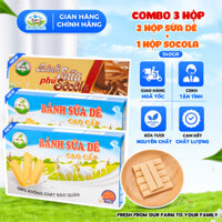 [Bánh Sữa Ba Vì] Combo 3 Hộp Siêu Hời (2 Hộp Sữa Dê Non + 1 Hộp Phủ Socola) 180GR/Hộp - Bánh Sữa Bao Cấp Vị Xưa Bavimilk