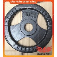 Bánh tạ gang 10 kg phi 50 bền đẹp đủ cân sơn đen (giá 1 bánh tạ)