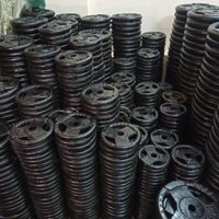 Bánh tạ gang 10kg - 7kg - 5kg - 3kg - 2kg - 1kg, tạ ba cánh lỗ phi 30, siêu cứng cho độ bền cao giá tại xưởng