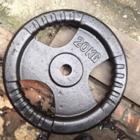 bánh tạ gang 20kg 15kg 10kg 7kg 5kg lỗ phi 30 được làm bằng gang đặc hình 3 cánh sơn đen