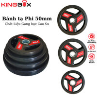 Bánh Tạ KingBox Phi 50mm, Bánh Tạ Gang Bọc Cao Su Nặng 10kg/5kg/2.5kg, Tạ Địa Cao Su Bảo Vệ Sàn Nhà