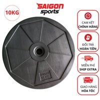 Bánh tạ nhựa 10kg, tạ đĩa nhựa cao cấp SPIDER đĩa tạ tập gym đa năng - SAIGON SPORT