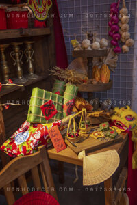 Bánh tét giả gói giấy kraft trang trí tết ( Size lớn  )