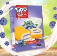 Bánh Tipo bông lan cuộn kem Sữa Chua Việt Quất 180gr x 24 hộp/thùng