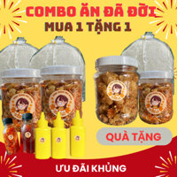 Bánh tráng phơi sương 450gr, hành phi muối ruốc 300gr, 3 chai bơ 300gr , hủ tóp mỡ lớn 150gr, sốt tắc, sa tế