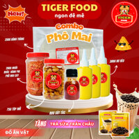Bánh tráng phơi sương phô mai TIGER FOOD Bánh Tráng + Muối Tôm Hành Phi Phô Mai Cay + Bơ + Tóp Mỡ + Sốt tắc - Đồ ăn vặt