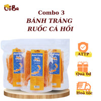 Bánh Tráng Ruốc Cá Hồi Cô Ba 120g [Combo3] ăn vặt nhấm nháp Bia Siêu Ngon Rẻ an toàn Không Béo Bụng Cho Người Giảm Cân