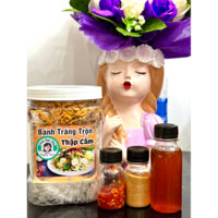 BÁNH TRÁNG TRỘN THẬP CẨM GHIỀN ăn cùng Sốt Tắc    [ khô gà, khô bò, Hành Phi, ruốc, NƯỚC SỐT nhà lam ] hủ 300gam