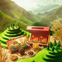 Bành trung thu chay Set “Thu An Nhiên” Hộp 02 bánh – Nông Lâm Food