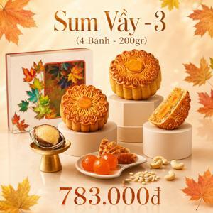 Bánh trung thu Givral Combo Sum Vầy 3 - Hộp 4 Bánh 200gr