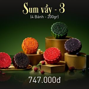 Bánh trung thu Givral Combo Sum Vầy 3 - Hộp 4 Bánh 200gr