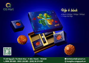 Bánh trung thu Givral Combo Tâm Giao 2 - Hộp 4 bánh 250g